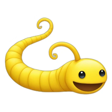 a yellow worm sticker