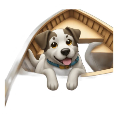 Dog on a boat sticker