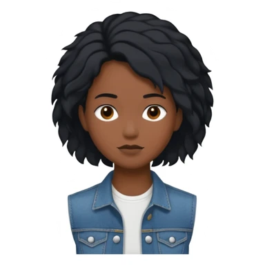 Un personnage noir avec un débardeur blanc et un jean 👖 avec des cheveux court  sticker