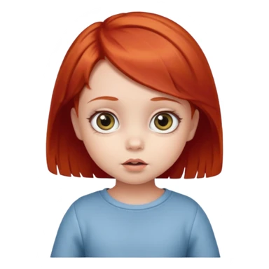red hair baby girl big eyes short hair sticker
