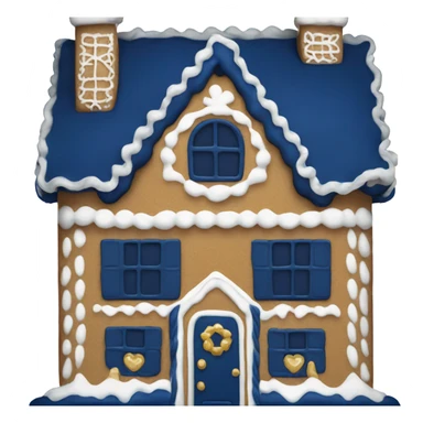 Navy blue gingerbread house  sticker