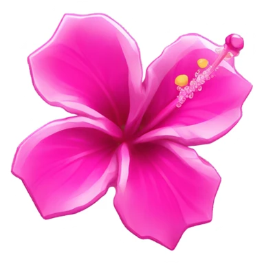 Hot pink crystal hibiscus flower sticker