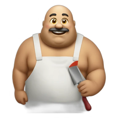 Big Fat man Portuguese with burger and trowel sticker