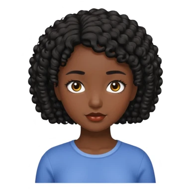 Menina com cabelo cacheado curto sticker