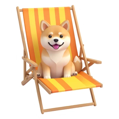 shiba inu in beach chair sticker