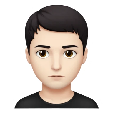 White sexy man emoji with short dark hair and dark seductive eyes sticker