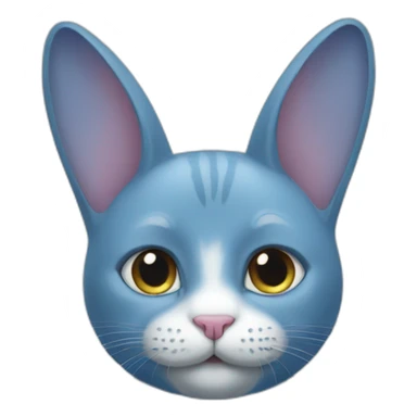 blue rabbit cat sticker