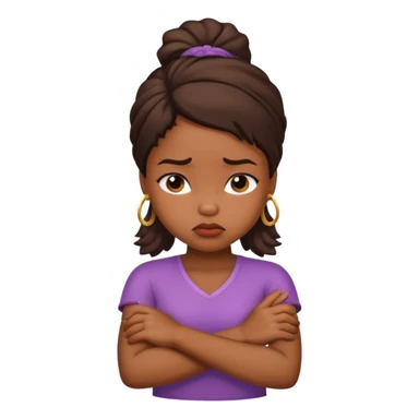 African American girl arms crossed pouting sticker