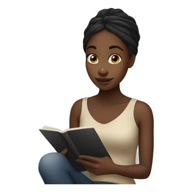 Black girl reading a book on ipad sticker