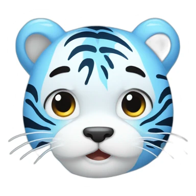 kawaii crying blue tiger sticker