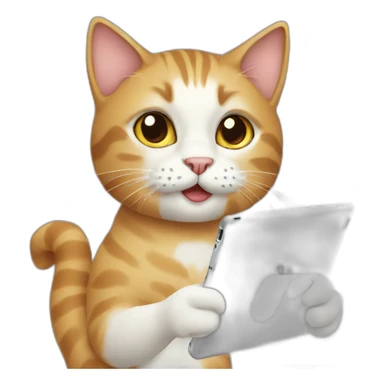 Cat with ipad sticker