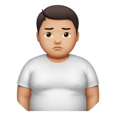 A young Asian guy has let his body go and is looking sadly in the mirror. sticker