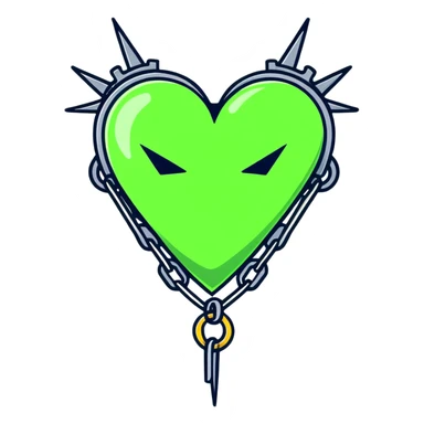 dark punk heart with chains and spikes sticker