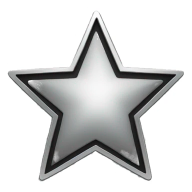 Black star with silver outline sticker