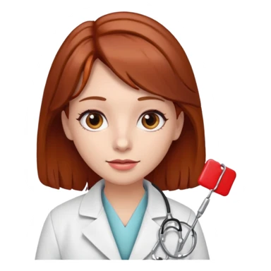 doctor with brown hair and red hairclips  sticker