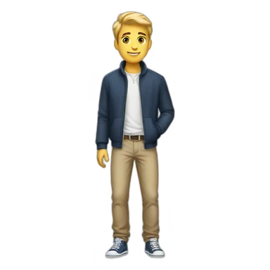 white college boy full body sticker