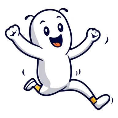 over-the-top ecstatic character, maximum excitement, screaming at the top of their lungs, jumping with joy, completely uncontained enthusiasm sticker