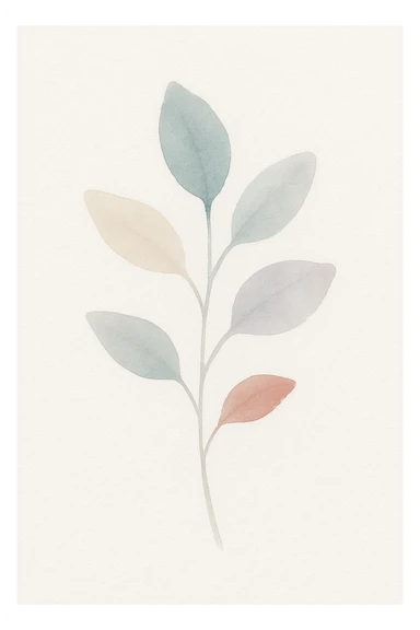watercolor art style plant sticker