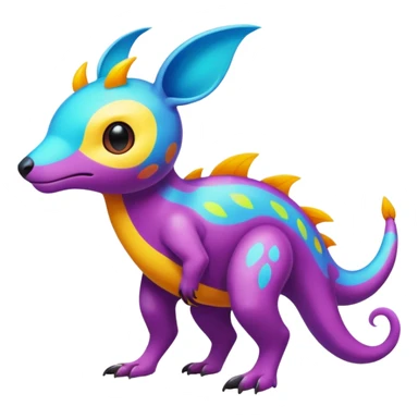 colorful vibrant Fakémon-creature with random markings (full body) sticker
