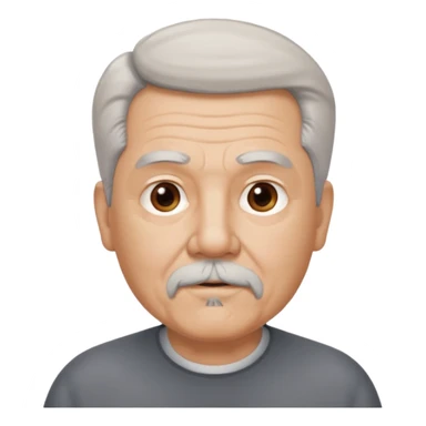 75, goatee, bold, side hair grey, no glasses, chubby sticker