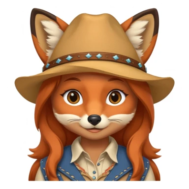 Wasteland western female fox, blushing  sticker