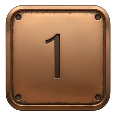 Make the paid subscription icon square, bronze, and number 1. sticker