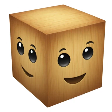 Wooden cube sticker