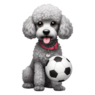 poodle with a ball sticker