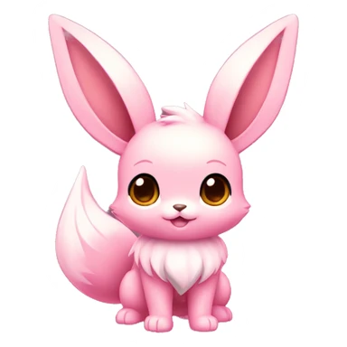 Kawaii Shiny Pastel Pink Eevee Full Body sticker