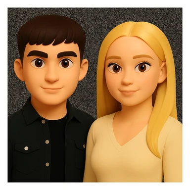 Keep the image unchanged except slightly spread the people apart from each other. Preserve the original style and background as is. sticker