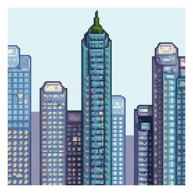 city skyscraper with many windows sticker