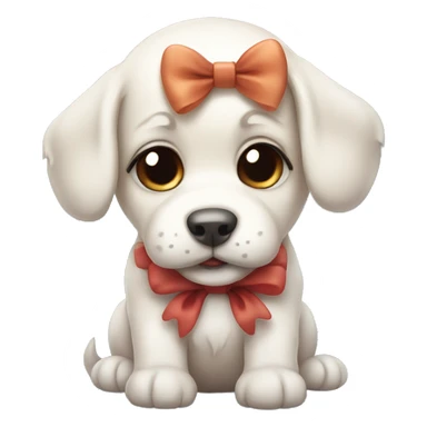 Cute puppy with bow sticker