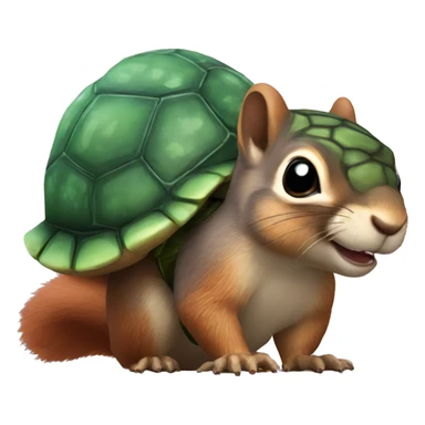Squirrel with a turtle shell on its back sticker