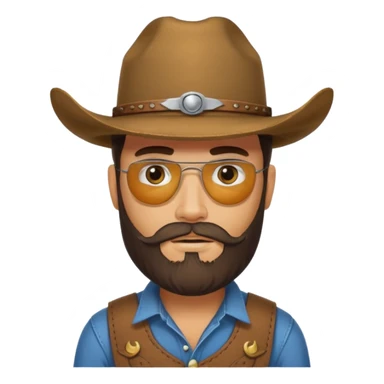 bearded cowboy with eyes patch sticker