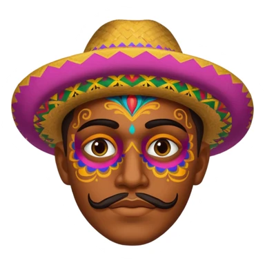 mexican male painted face sticker