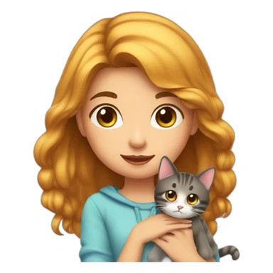 a cute girl with cat sticker
