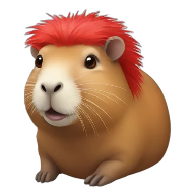 capybara-with-red-and-white-hair sticker