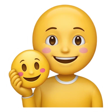 cheerful emoji face holding a thank you sign sticker