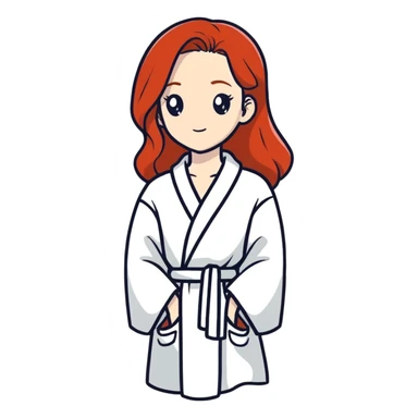 Redhead in a white robe sticker