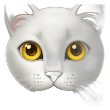 cute white cat with big yellow eyes  sticker
