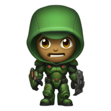 a guy playing doom sticker