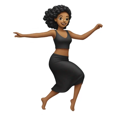 Mujer blanca de pelo negro bailando sticker