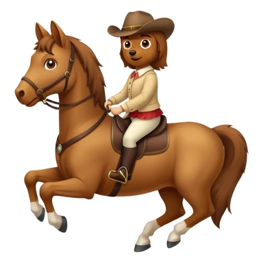 Dog riding a horse sticker