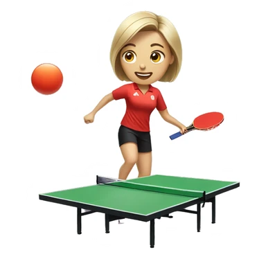 women playing table tennis sticker