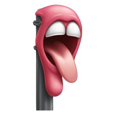 tongue stuck to pole sticker