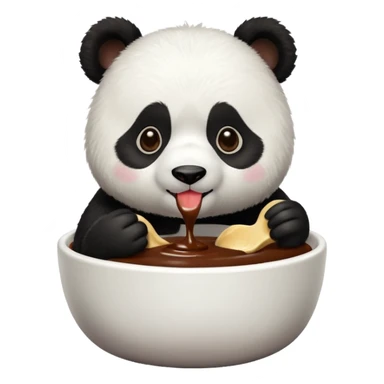 panda eating pudding sticker