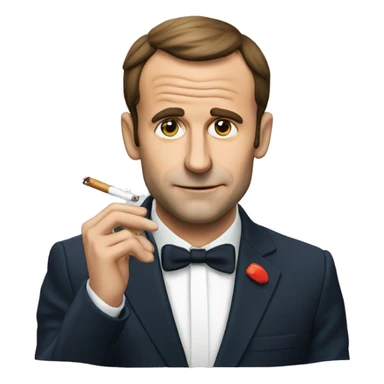 Macron qui fume une cigarette sticker
