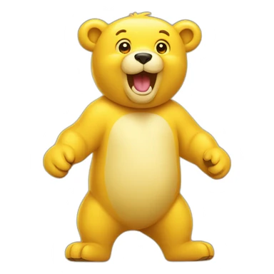 cheerful yellow bear sticker