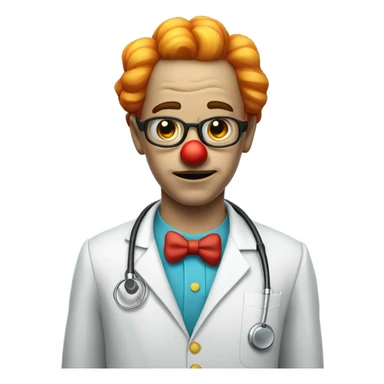 young doctor clown thumbs down sticker