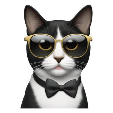 tuxedo cat wearing sunglasses  sticker